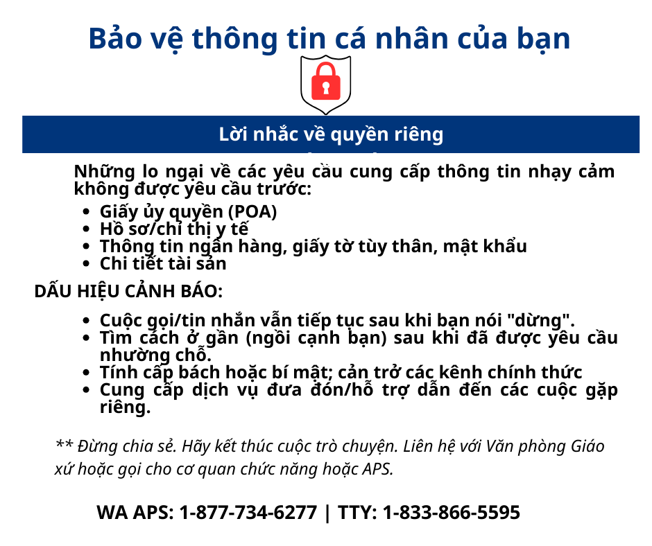 Nhắc nhở về Quyền riêng tư & An toàn