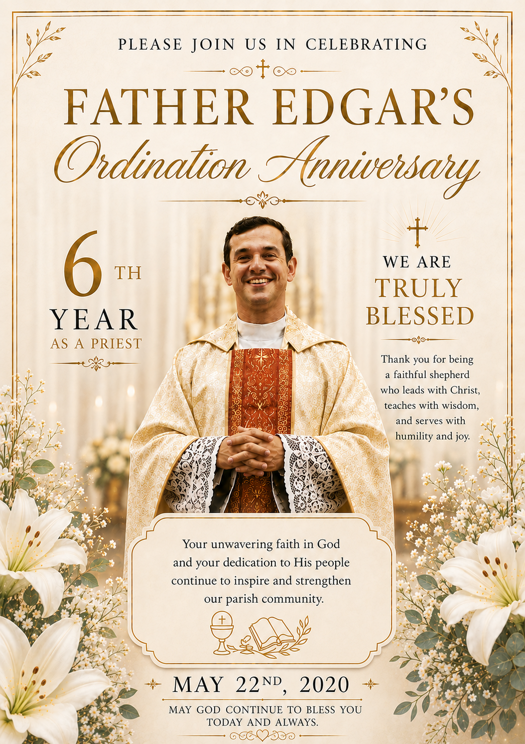 Happy Ordination Anniversary Father Edgar