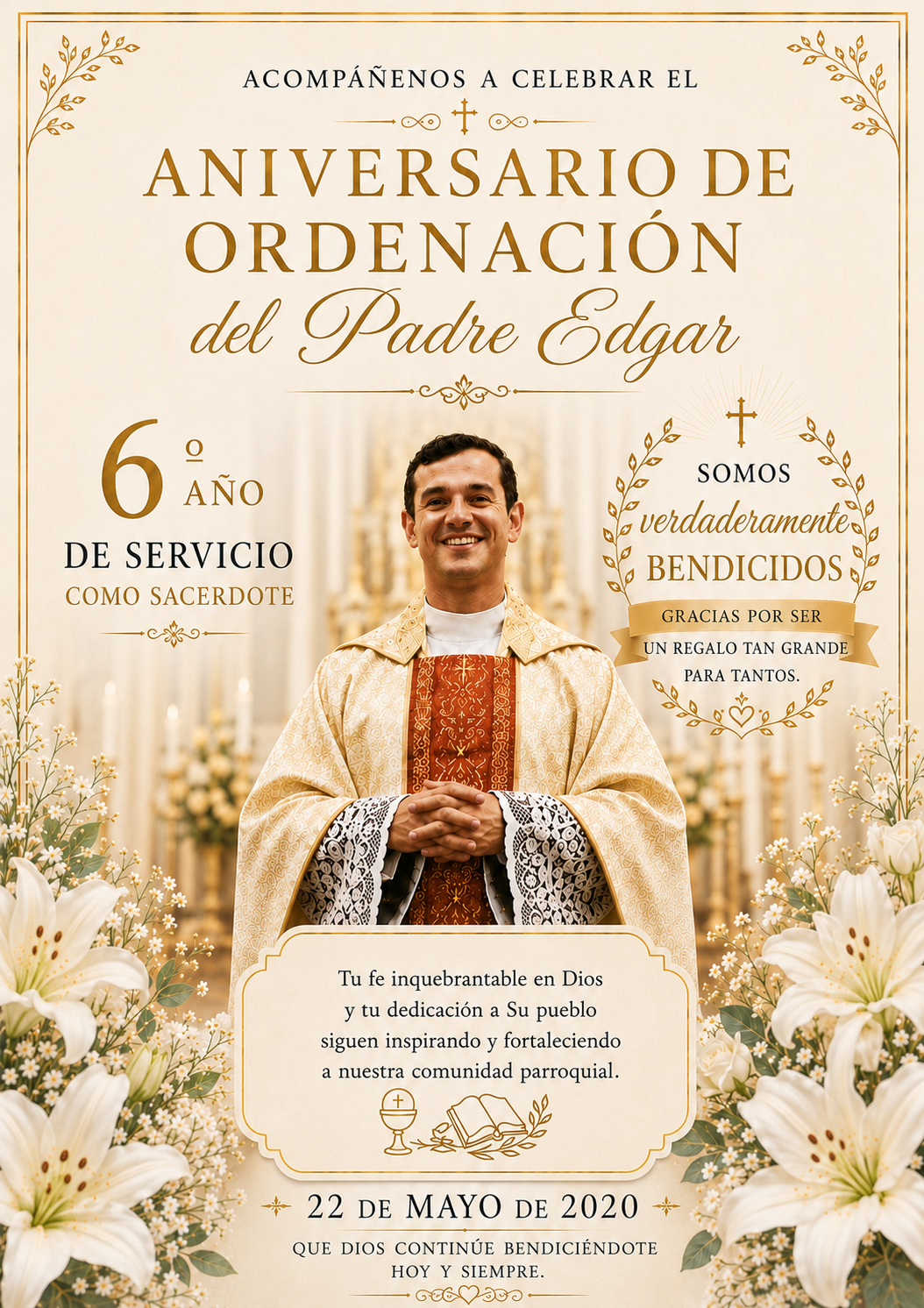 Feliz Aniversario de Ordenación Padre Edgar