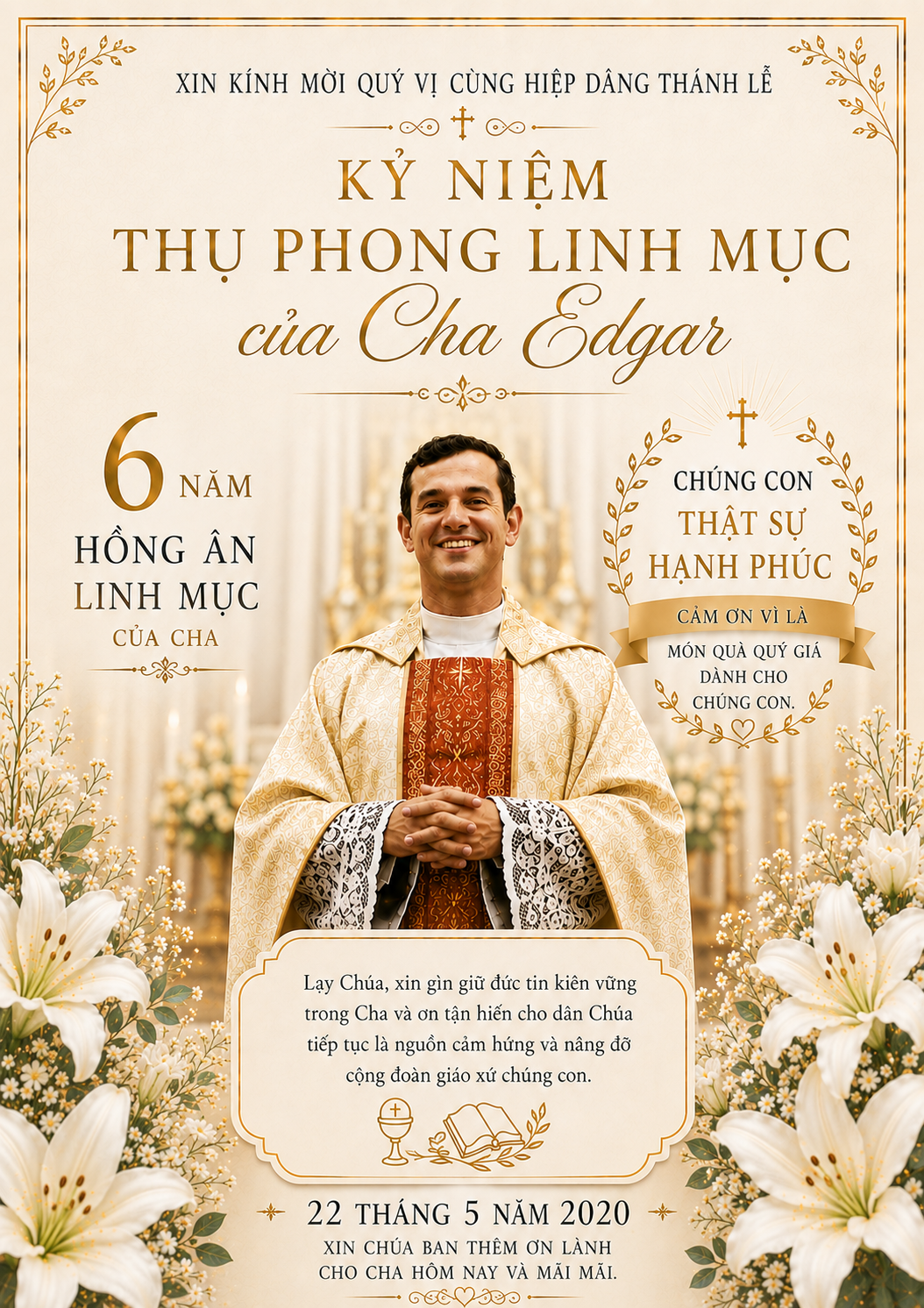 Chúc Mừng Kỷ Niệm Thụ Phong Linh Mục Cha Edgar